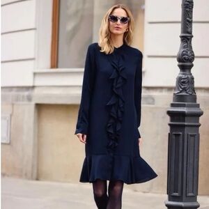 Tory Burch Navy Long Sleeve Dress